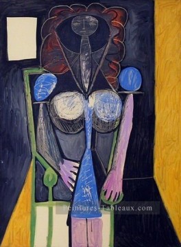  fauteuil - Femme dans un fauteuil 1946 cubiste Pablo Picasso